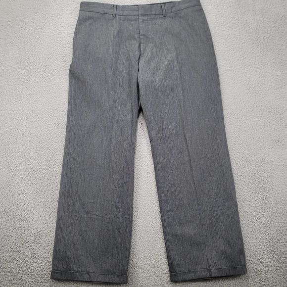 Express Dress Pants Mens 36x30 Gray Trader Straight leg Mid Rise Flat‎ Front - Picture 1 of 13